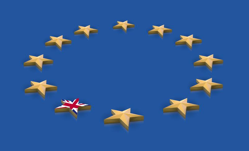 Illustration pour BREXIT - La Grande-Bretagne quitte l&#39;UE, vecteur