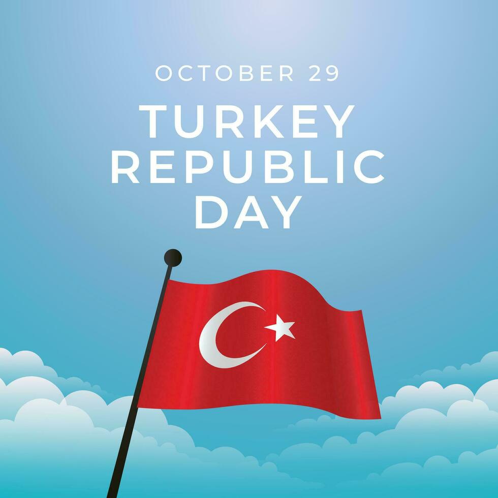 dinde république journée conception modèle bien pour fête usage. turc drapeau conception. vecteur eps dix. plat conception.