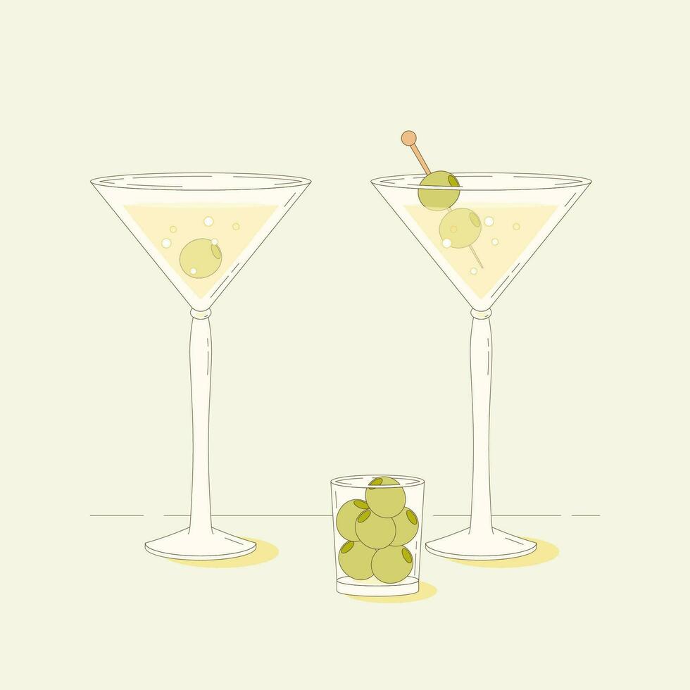 olive martini boisson vecteur