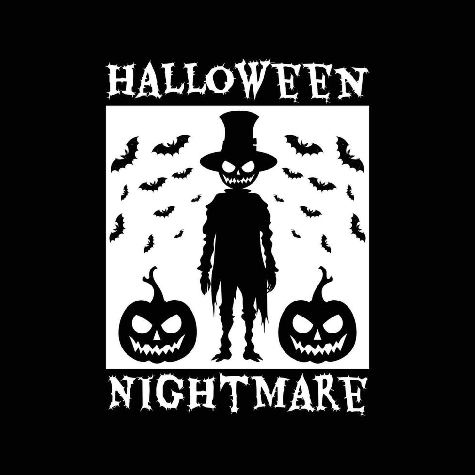 Halloween cauchemar, Halloween T-shirt conception. vecteur