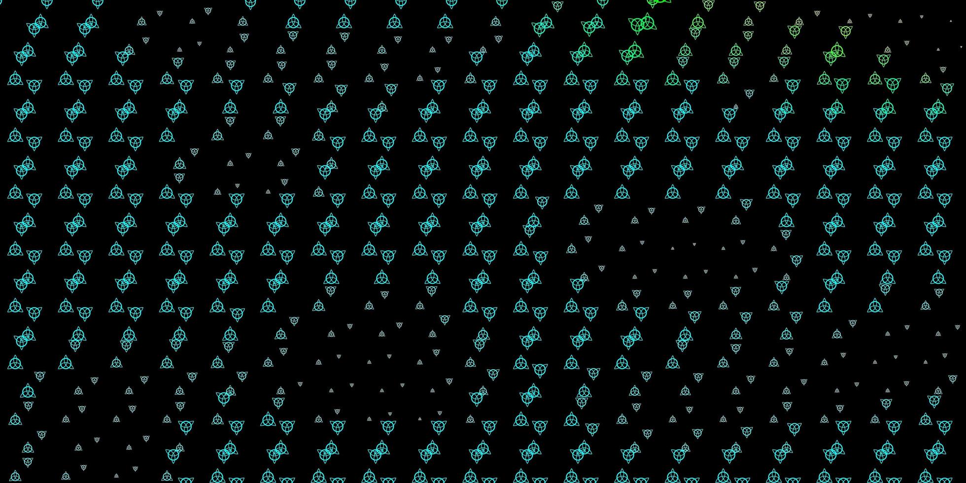 motif vectoriel bleu foncé et vert avec des éléments magiques.