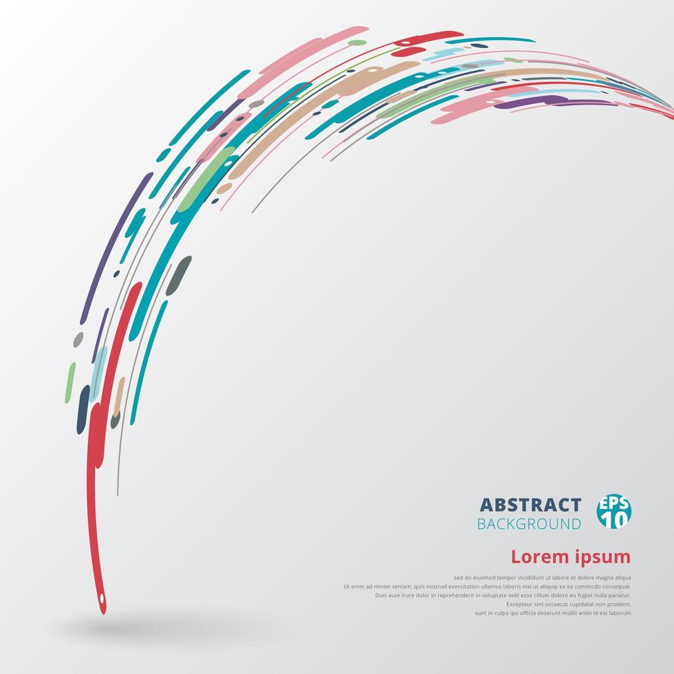 courbe de lignes de mouvement abstraite de style moderne arrondie colorée vecteur