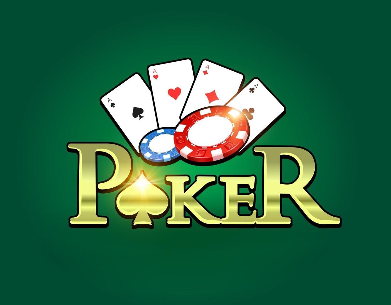 logo de jeu de poker sur fond vert. jeu de cartes. jeu de casino. vecteur