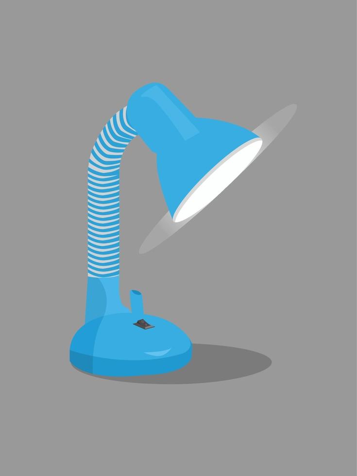 lampe de table bleue avec lueur vecteur