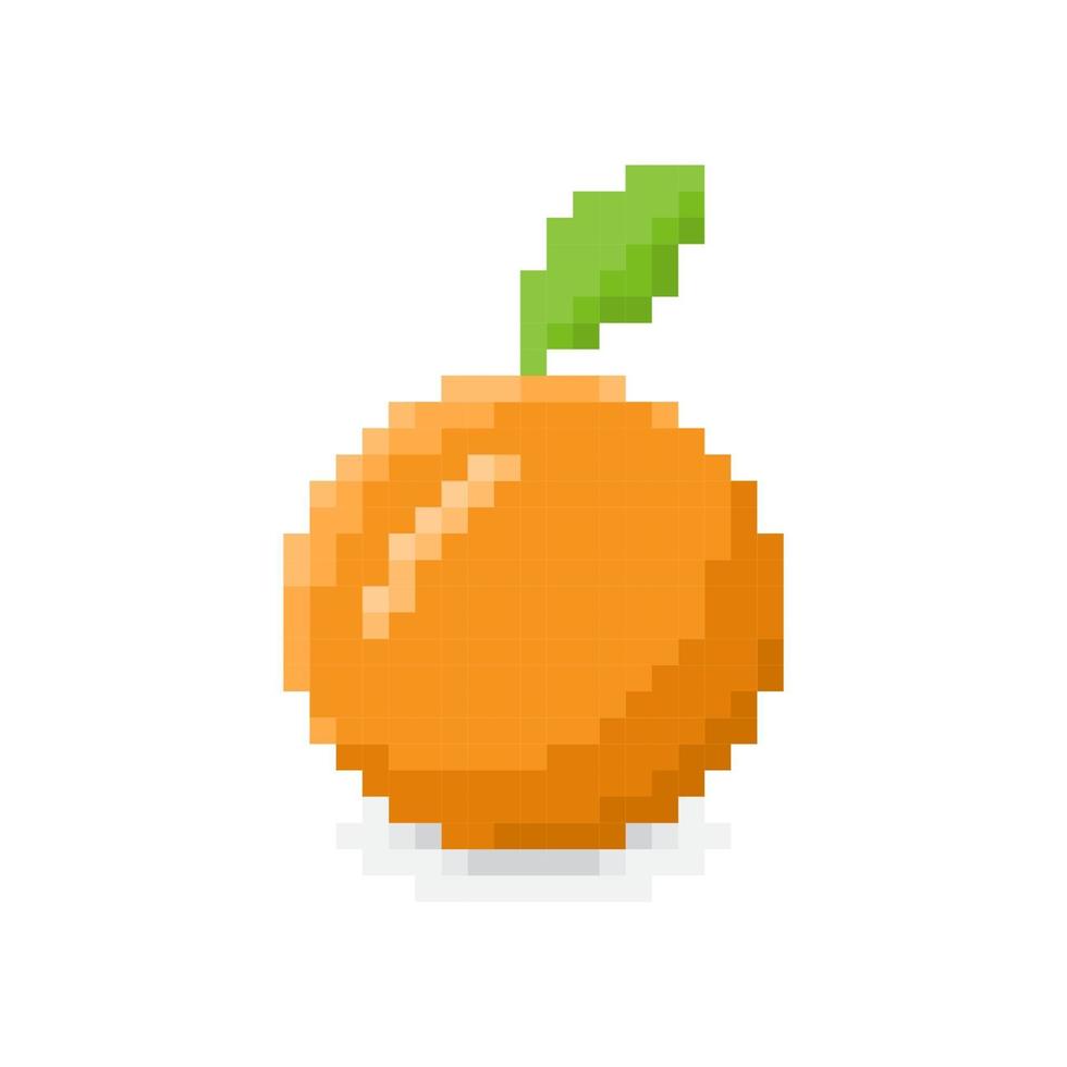 orange, pixels 8 bits. illustration vectorielle vecteur