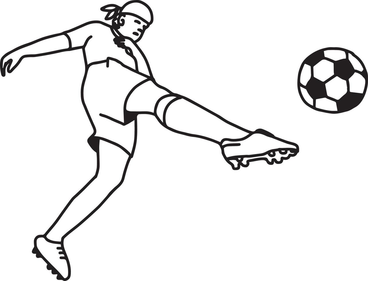 Joueur de football football en action - croquis d'illustration vectorielle vecteur