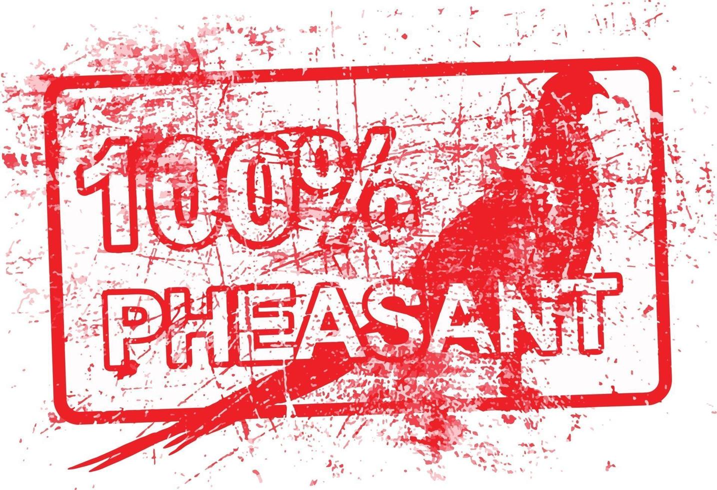 100 % faisan - timbre grungy en caoutchouc rouge vecteur