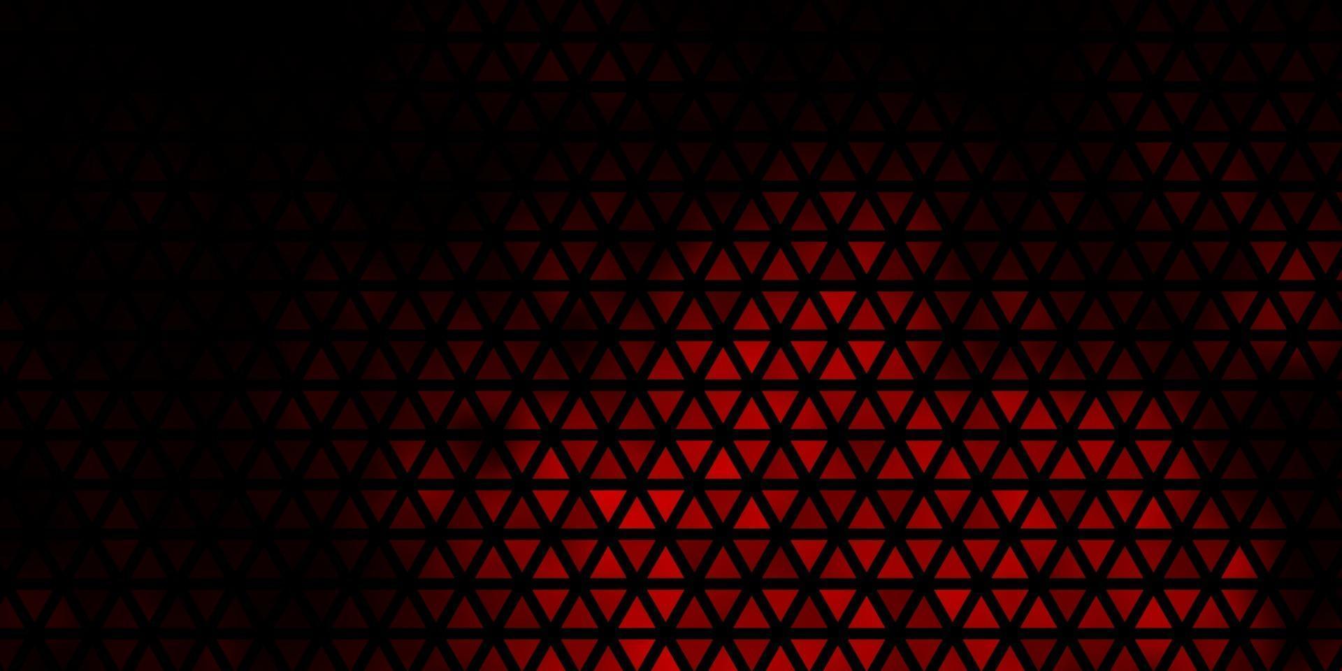 toile de fond de vecteur rouge foncé avec des lignes, des triangles.