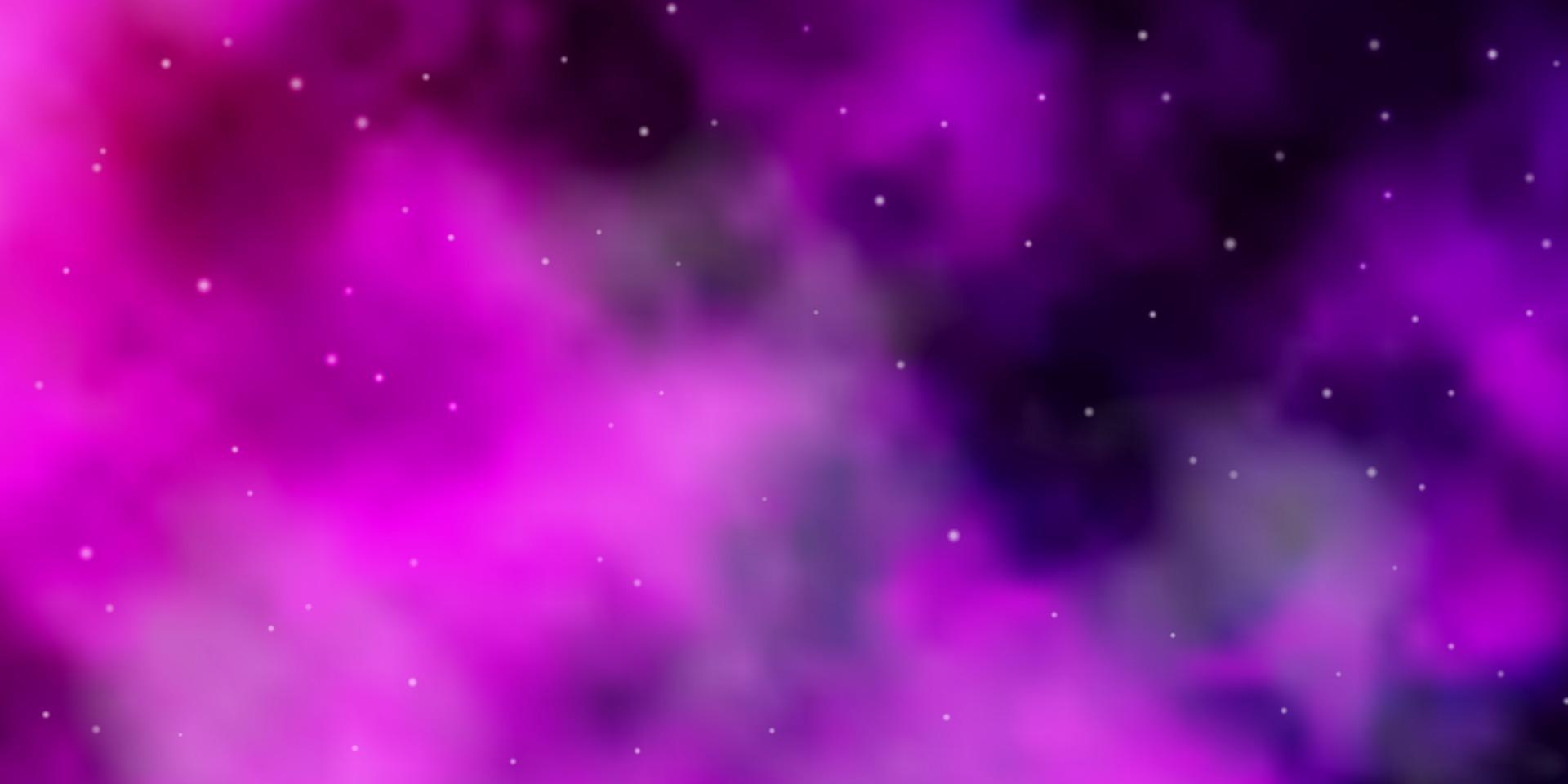 modèle vectoriel violet clair, rose avec des étoiles au néon.