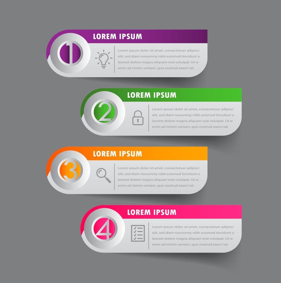 modèle de zone de texte moderne, bannière d'infographie vecteur