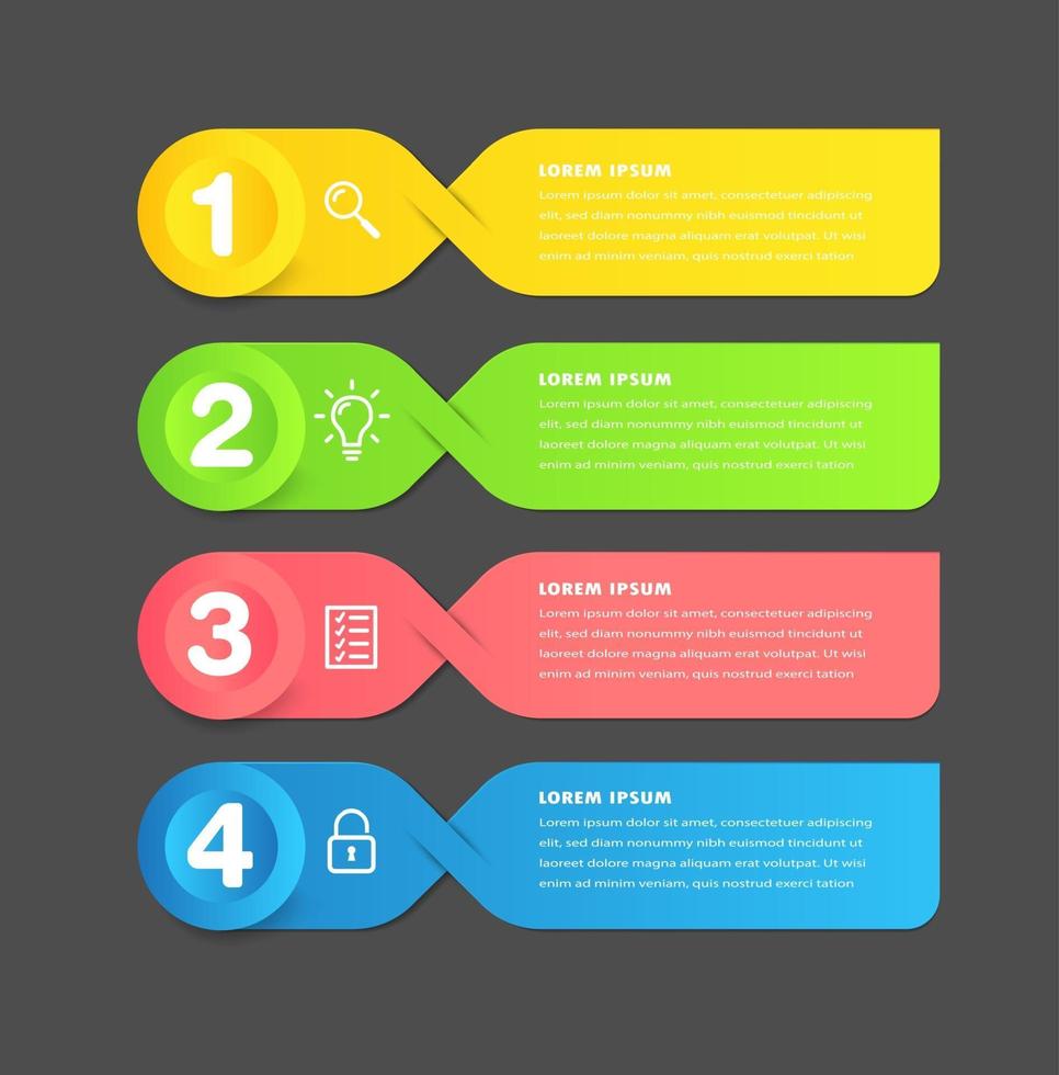 modèle de zone de texte moderne, bannière d'infographie vecteur