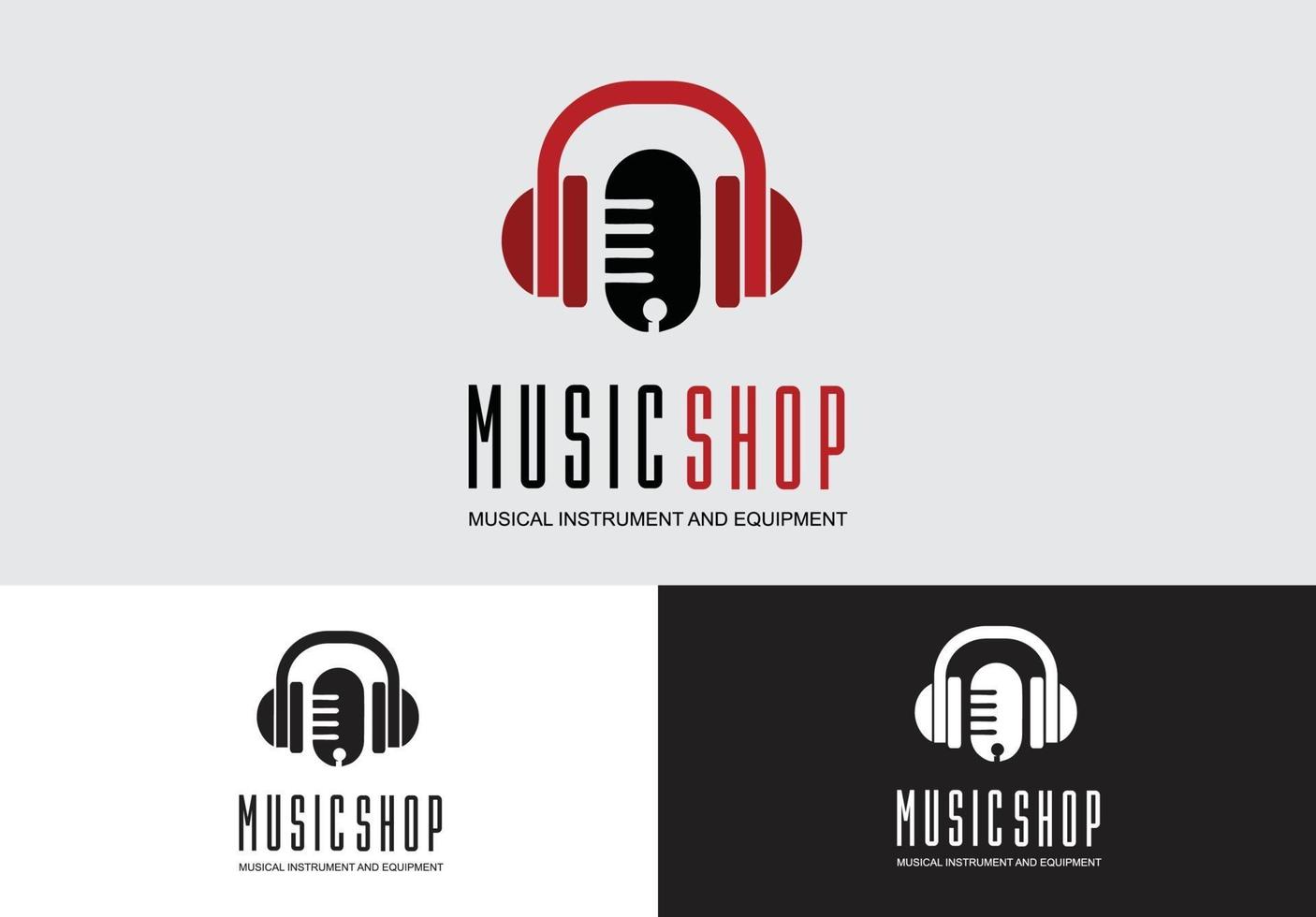 concept de logo de magasin de musique vecteur