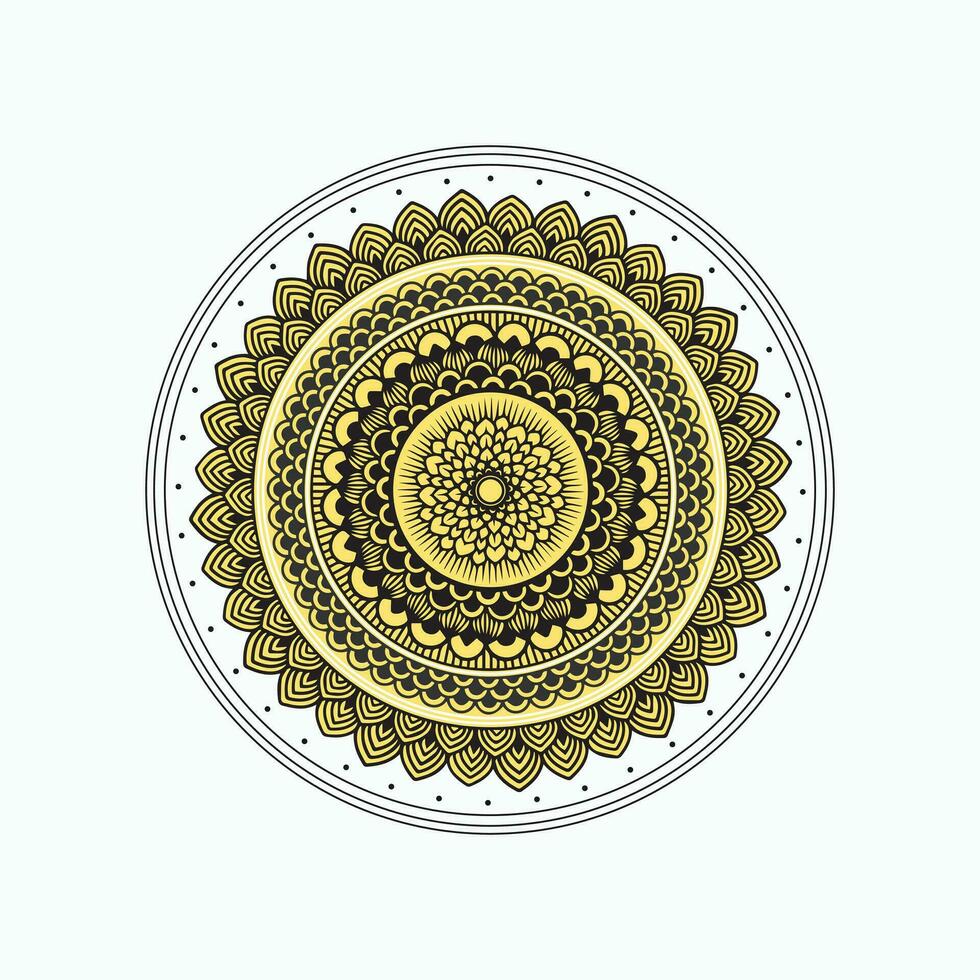 mandala rond ornement modèle ancien décoratif éléments main tiré Contexte Islam arabe vecteur