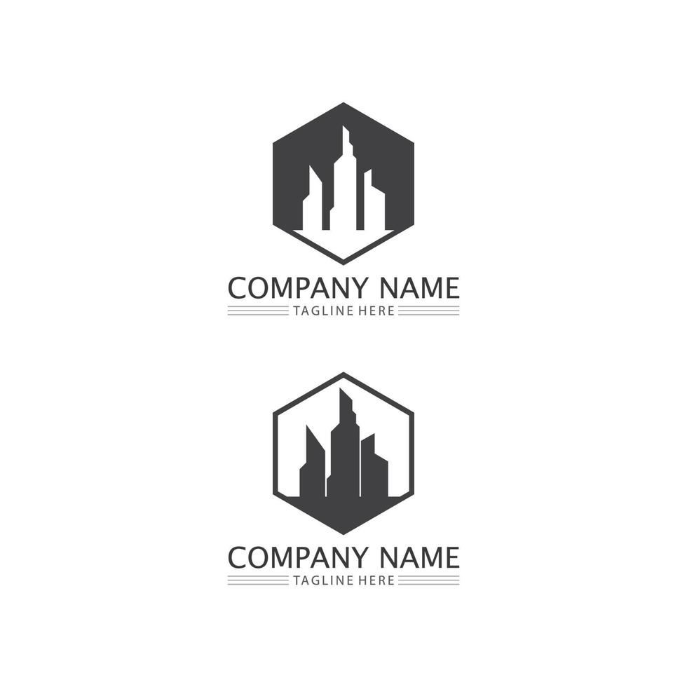 logo de maison de construction, logo de maison, architecture et fenêtre, maison de domaine vecteur
