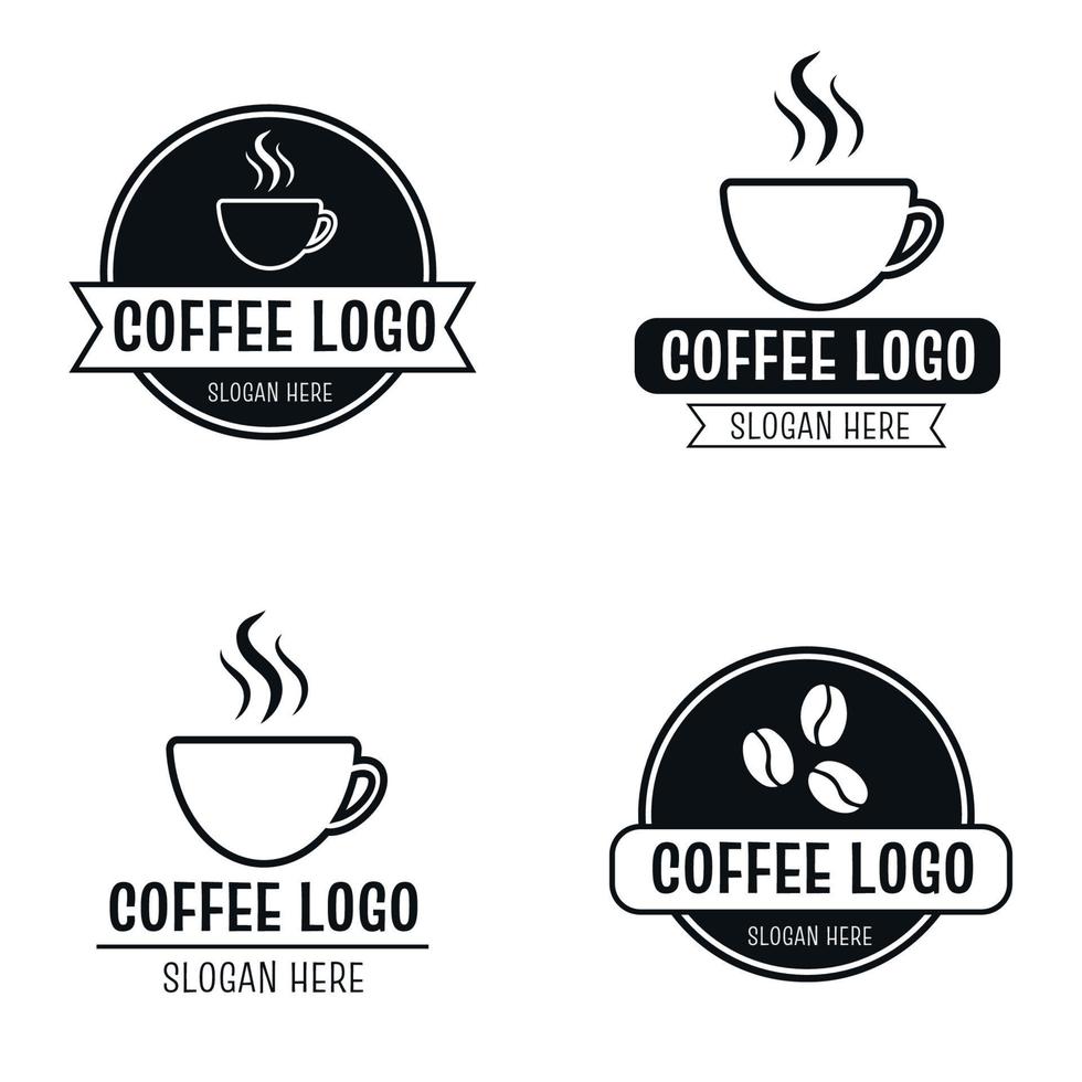collection de logos de café avec des motifs de tasse vecteur