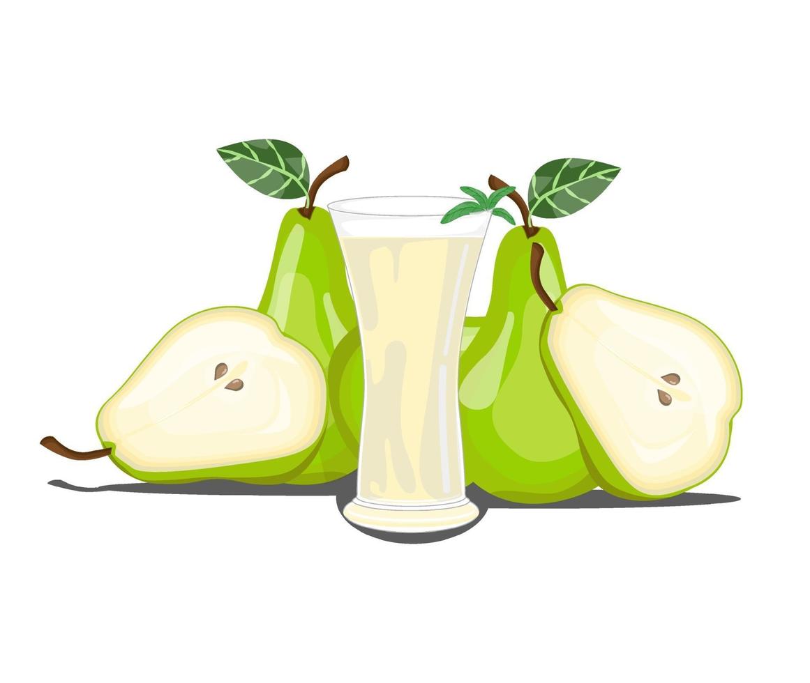 dessin vectoriel d'illustration de jus de poire