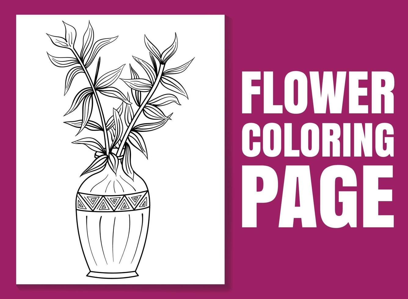 coloriage de fleurs. page de livre de coloriage pour adultes et enfants. vecteur