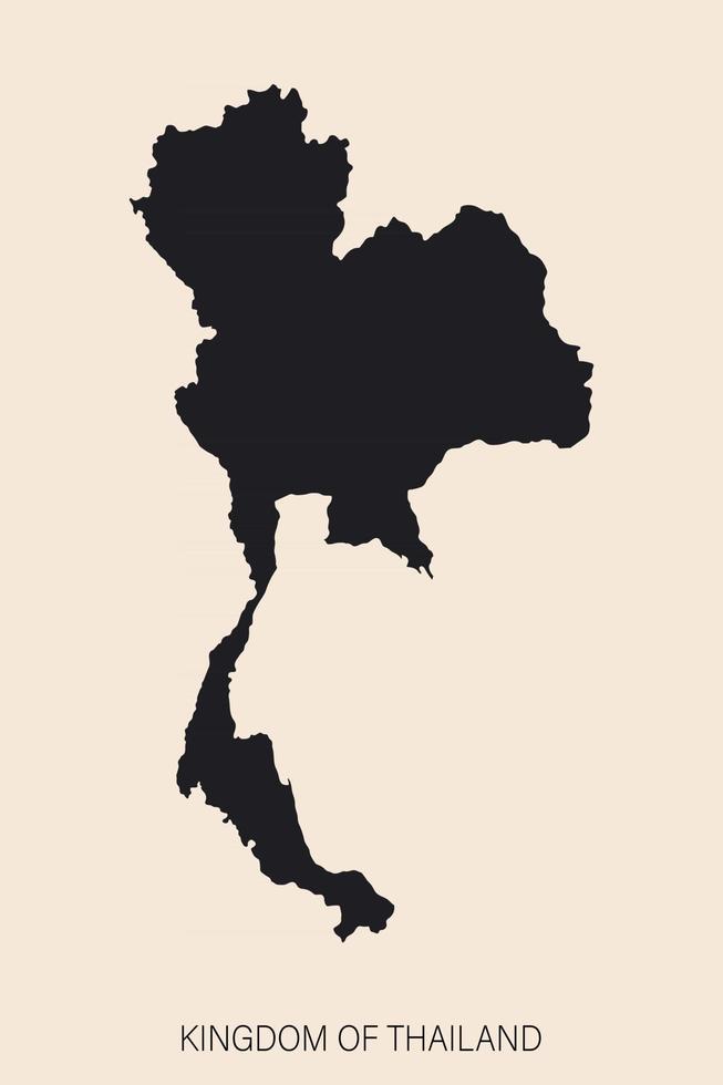 Carte de la Thaïlande très détaillée avec des frontières isolées sur fond vecteur