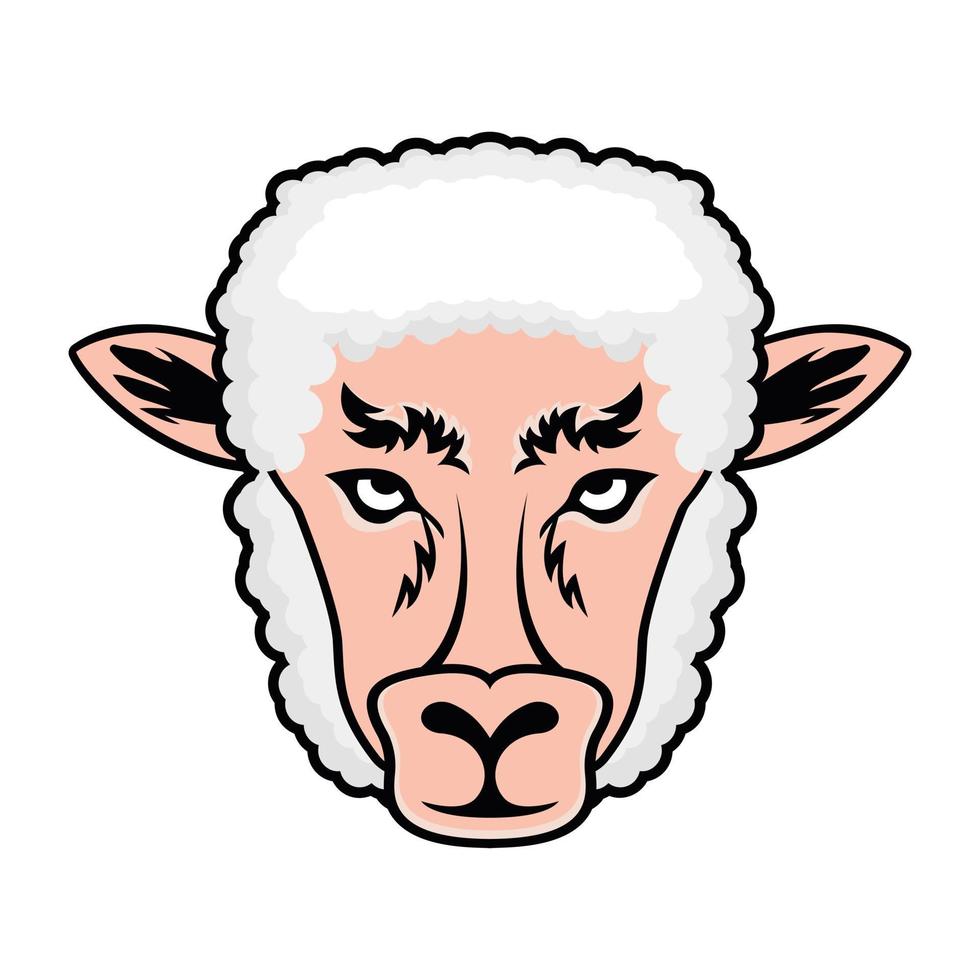 mascotte de visage de mouton vecteur