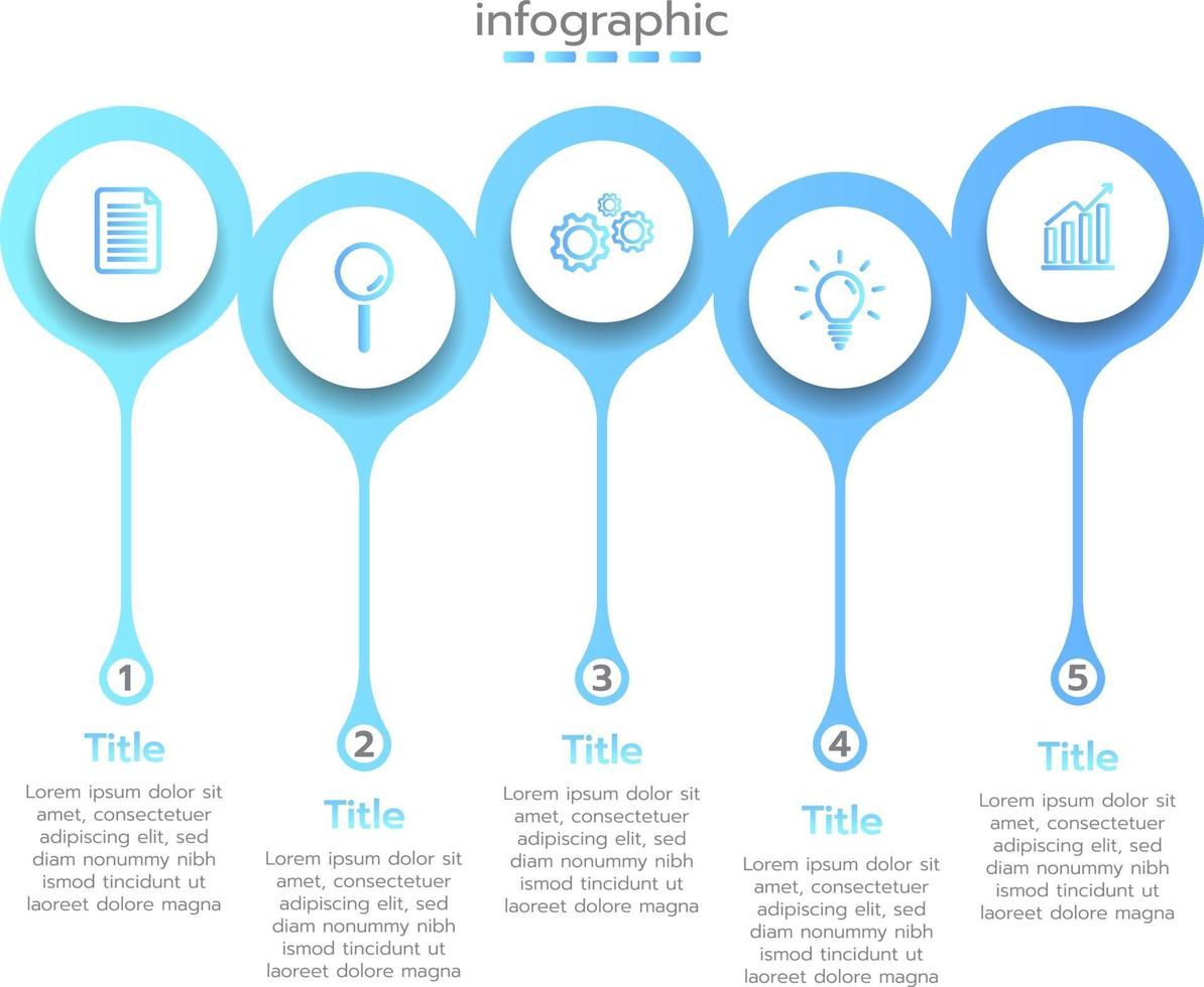 le modèle d'infographie a une étape ou une option vecteur