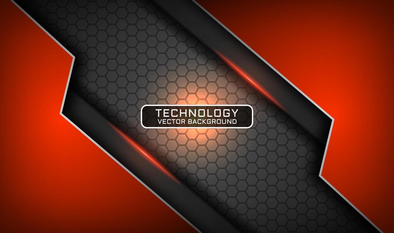 abstrait de la technologie orange 3d avec décoration à effet de lumière vecteur