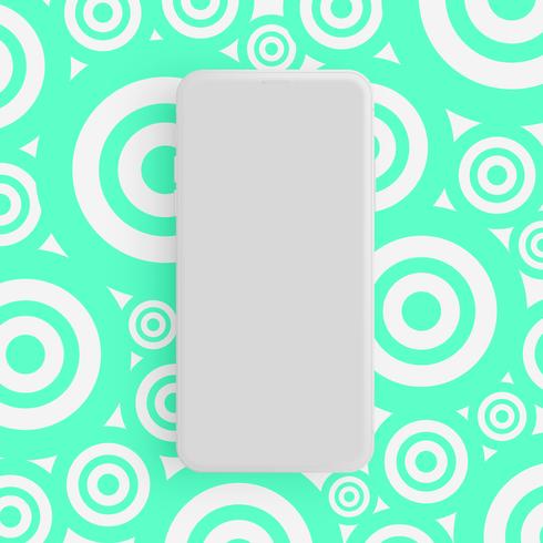 Téléphone gris mat réaliste avec fond coloré, illustration vectorielle vecteur