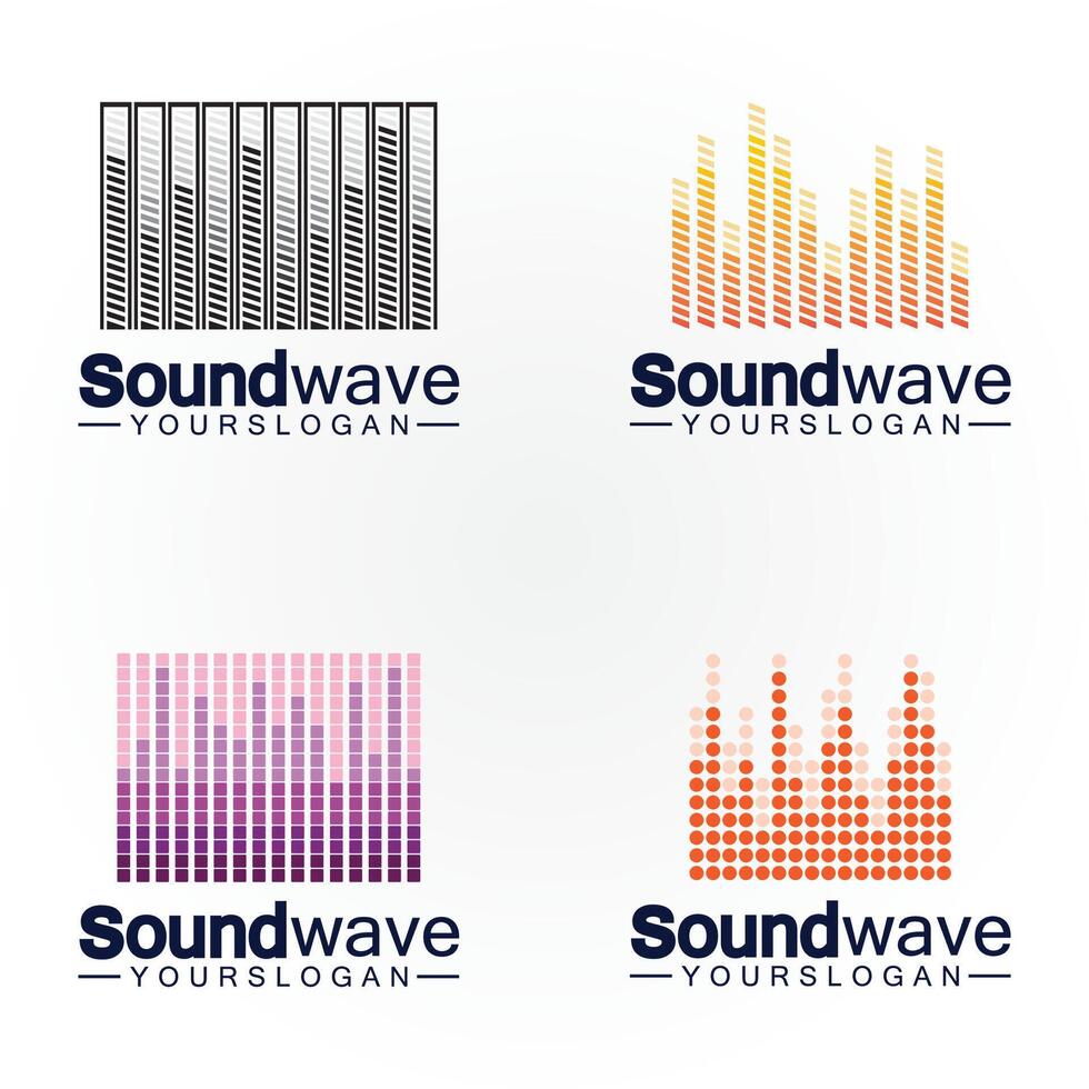 logo d'onde sonore et vecteur de symbole