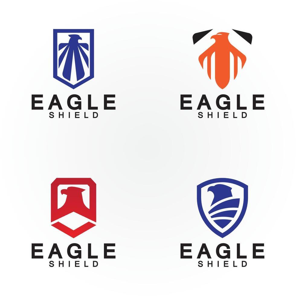 Aigle bouclier logo conception, faucon tête vecteur emblème logo élément, oiseau, faucon emblème vecteur icône