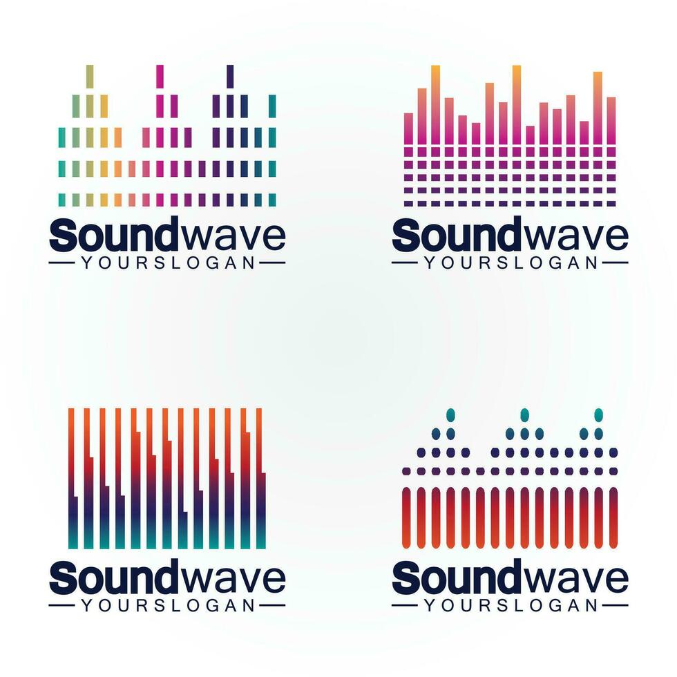 logo d'onde sonore et vecteur de symbole