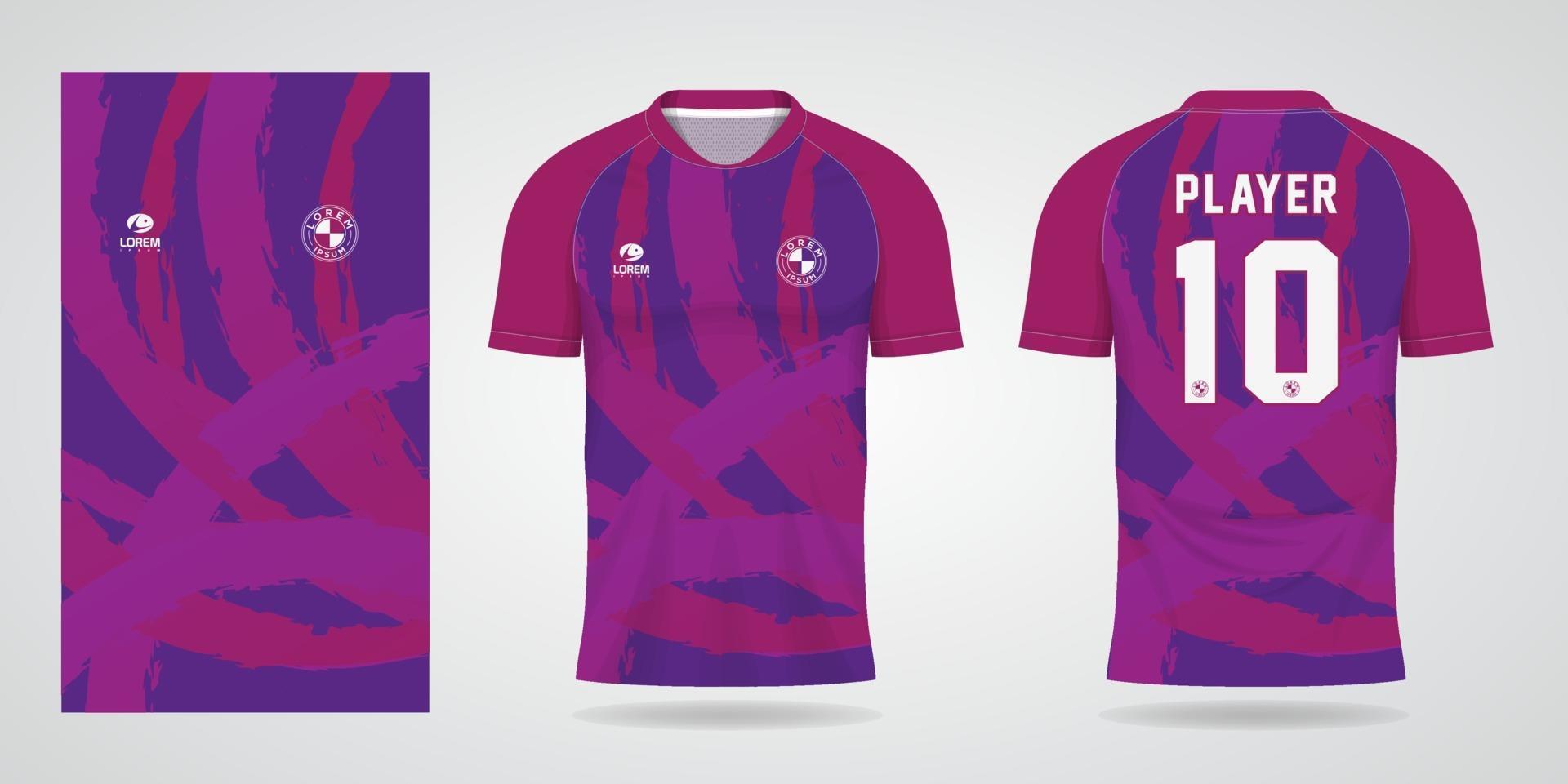modèle de maillot violet pour les uniformes d'équipe et le t-shirt de football vecteur