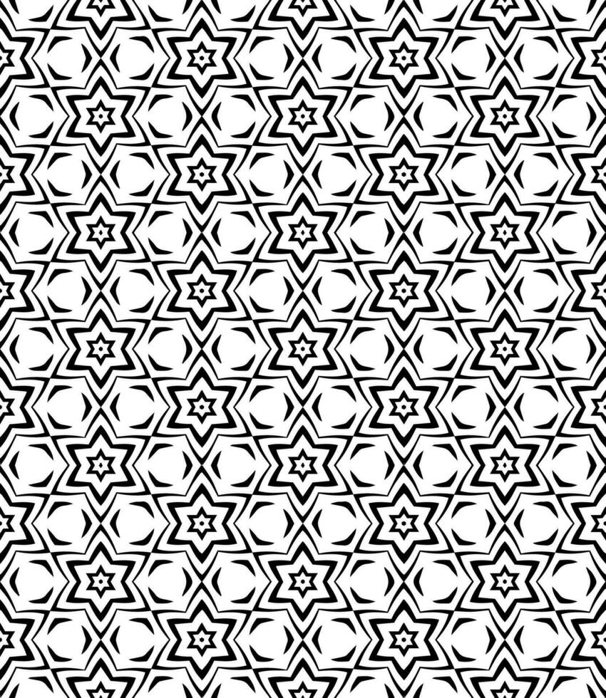 motif abstrait sans couture noir et blanc. arrière-plan et toile de fond. conception ornementale en niveaux de gris. vecteur