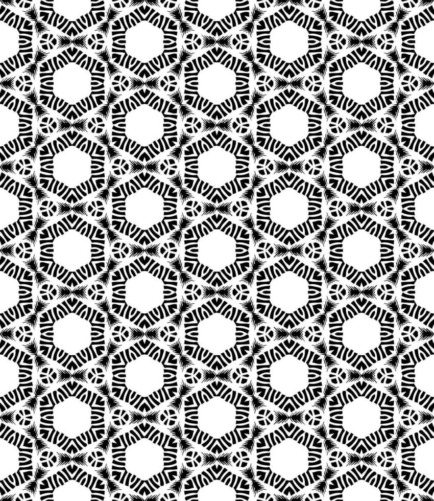 motif abstrait sans couture noir et blanc. arrière-plan et toile de fond. conception ornementale en niveaux de gris. vecteur