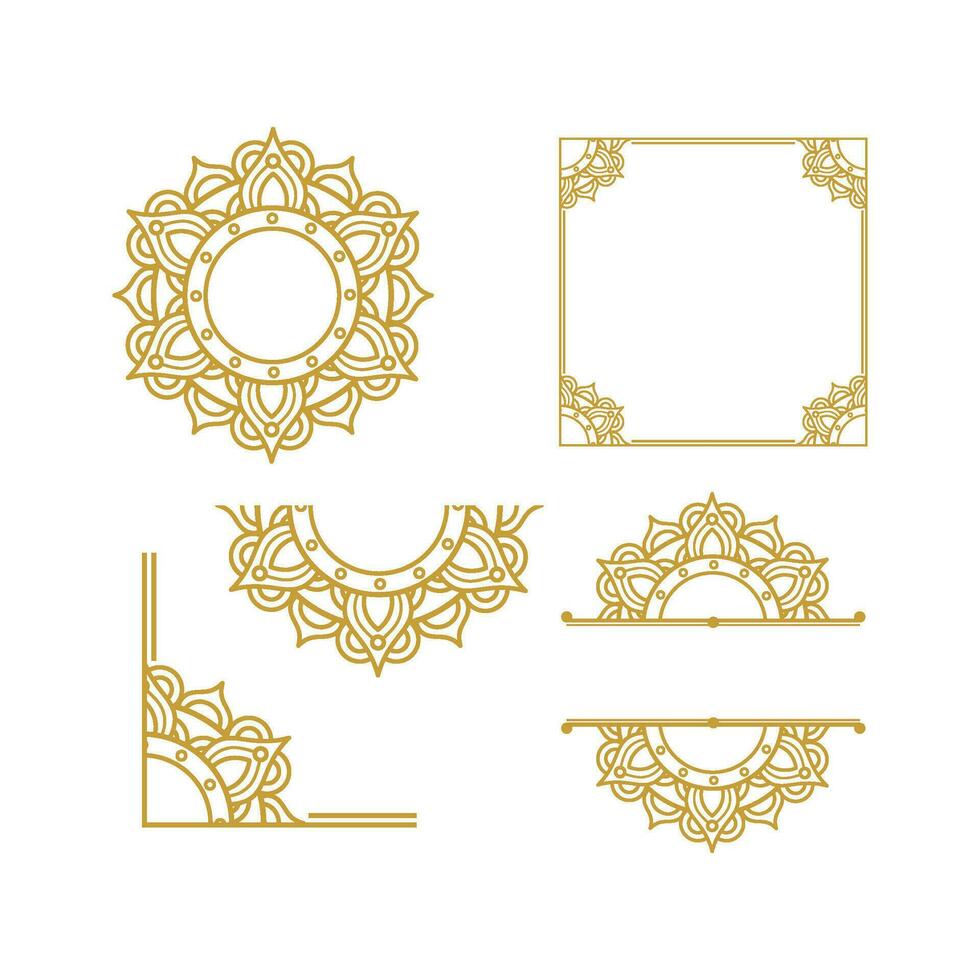 mandala mariage Cadre élément vecteur conception