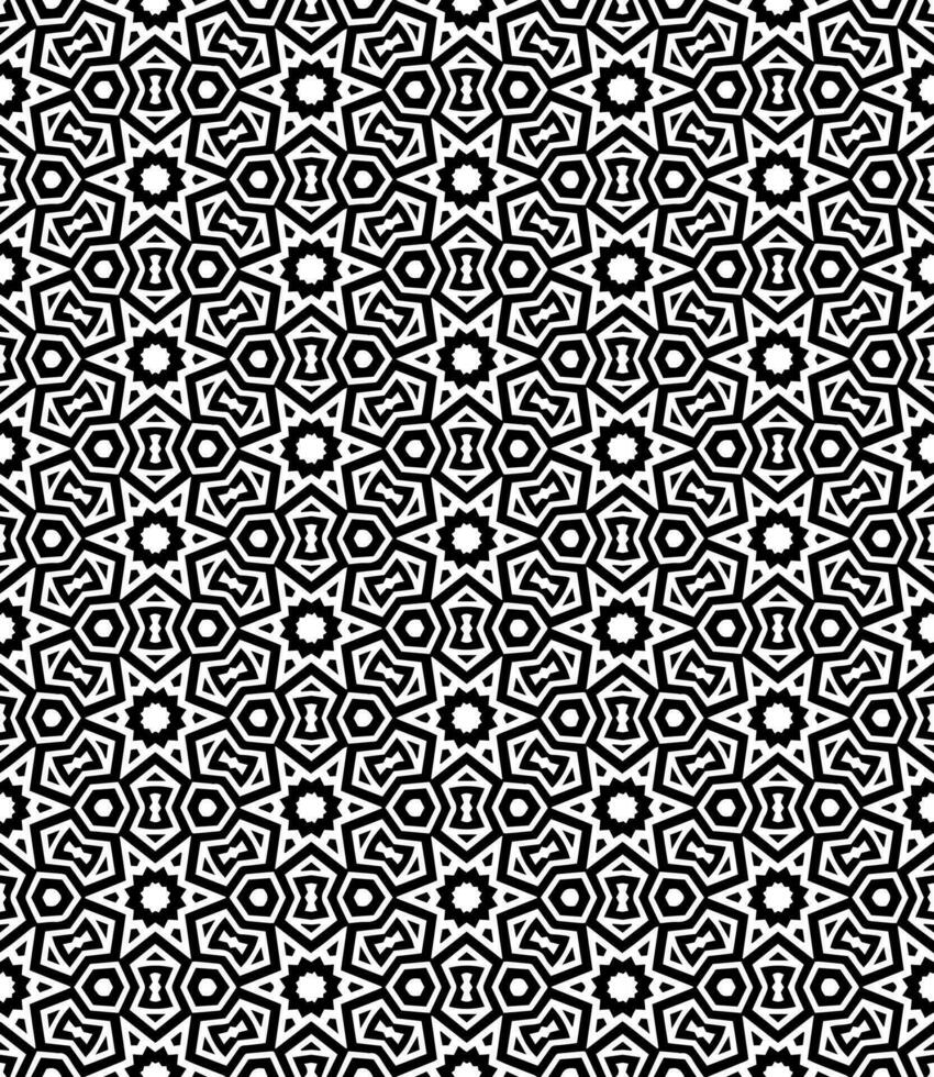 motif abstrait sans couture noir et blanc. arrière-plan et toile de fond. conception ornementale en niveaux de gris. vecteur