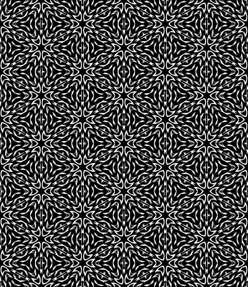 motif abstrait sans couture noir et blanc. arrière-plan et toile de fond. conception ornementale en niveaux de gris. vecteur