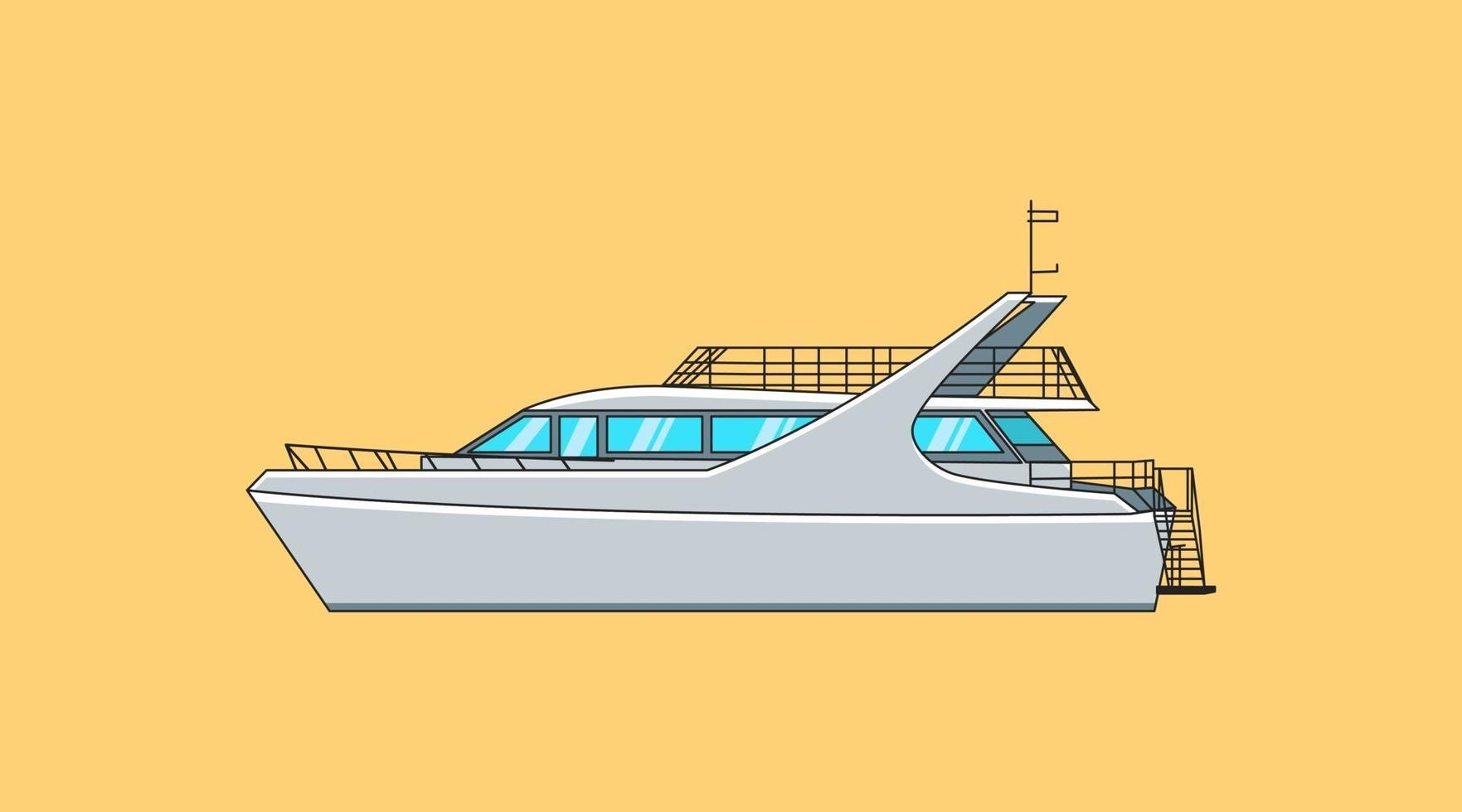 illustration de transport de dessin animé de navire privé vecteur