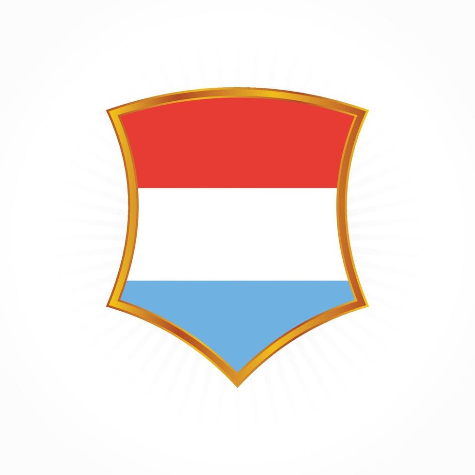 vecteur de drapeau luxembourgeois avec cadre de bouclier