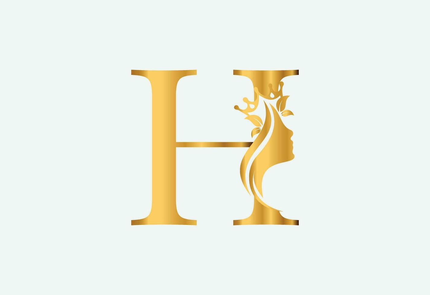 beauté monogramme lettre h femme silhouette logo conception vecteur