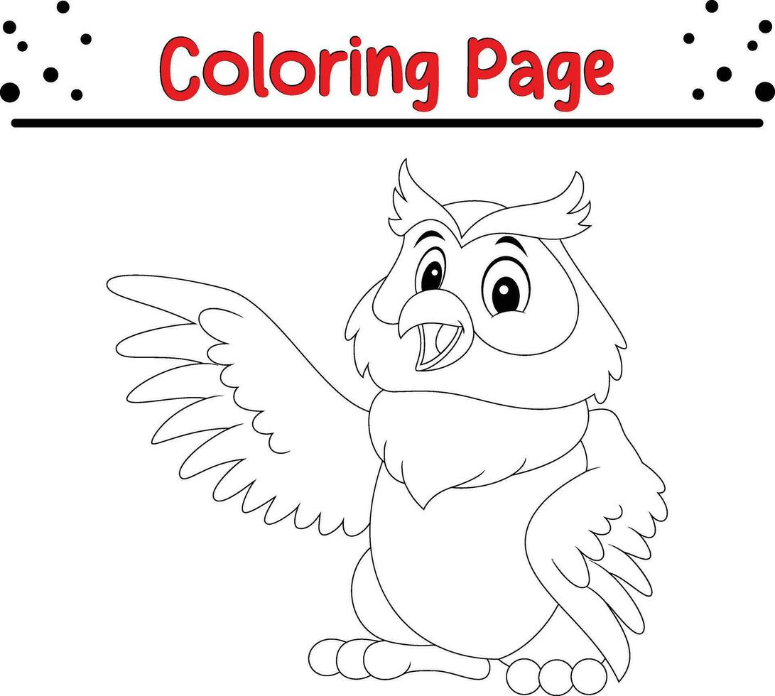 mignonne hibou oiseau coloration page. noir et blanc vecteur illustration pour une coloration livre.