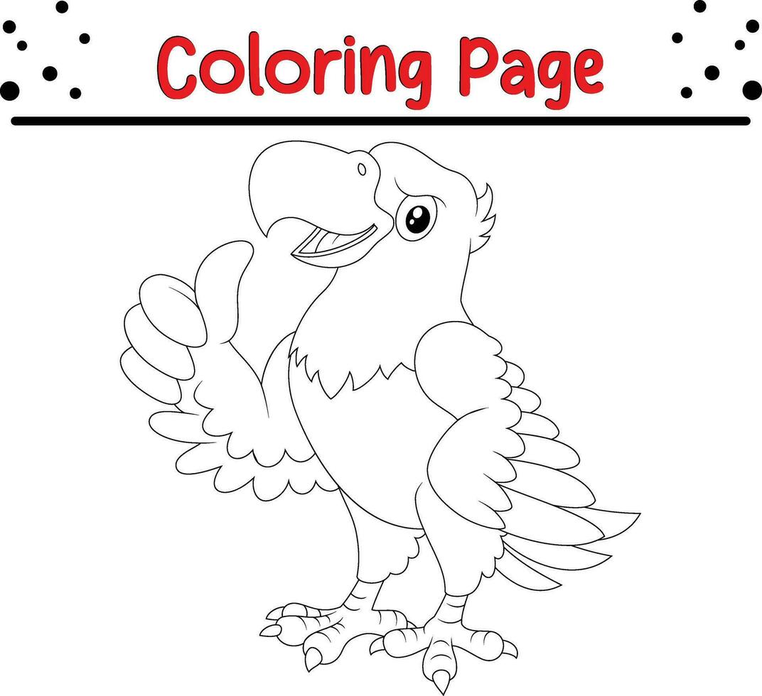 content perroquet oiseau coloration page. noir et blanc vecteur illustration pour une coloration livre.