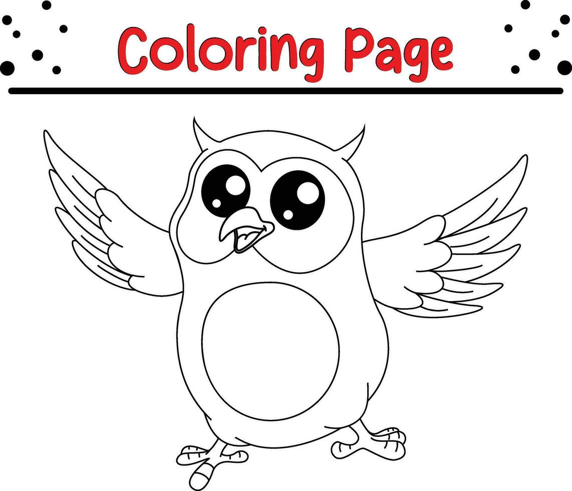 hibou coloration page pour les enfants. vecteur