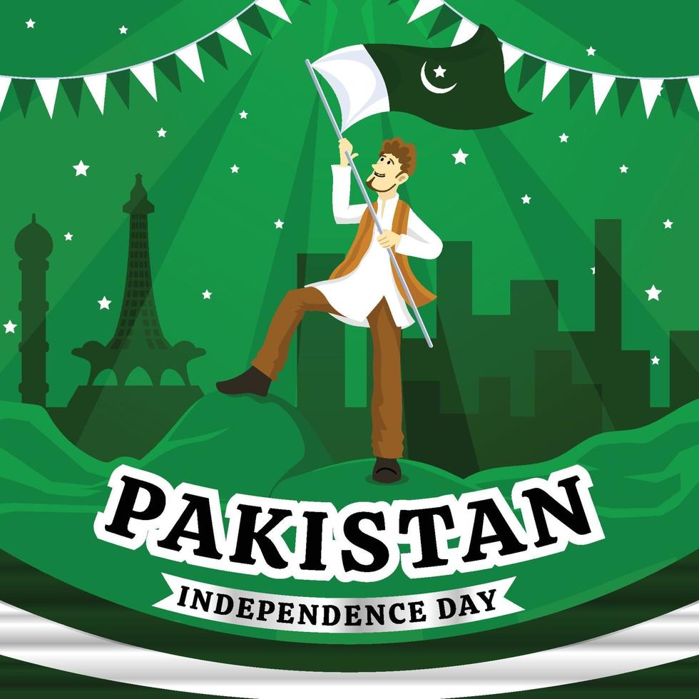 fête de l'indépendance du Pakistan vecteur