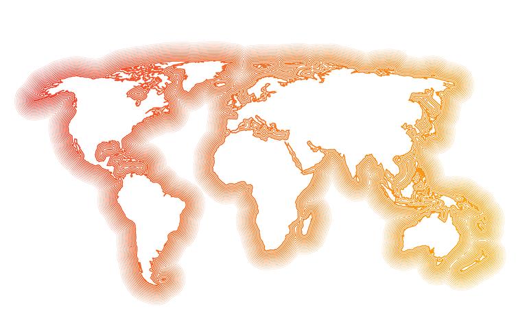 Carte du monde coloré faite de boules et de lignes, illustration vectorielle vecteur