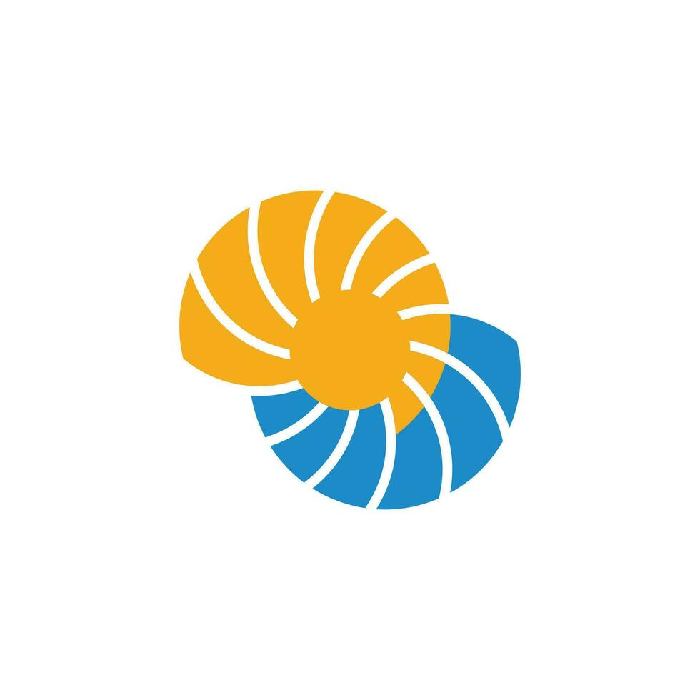 tourbillon Facile Soleil vagues océan symbole logo vecteur