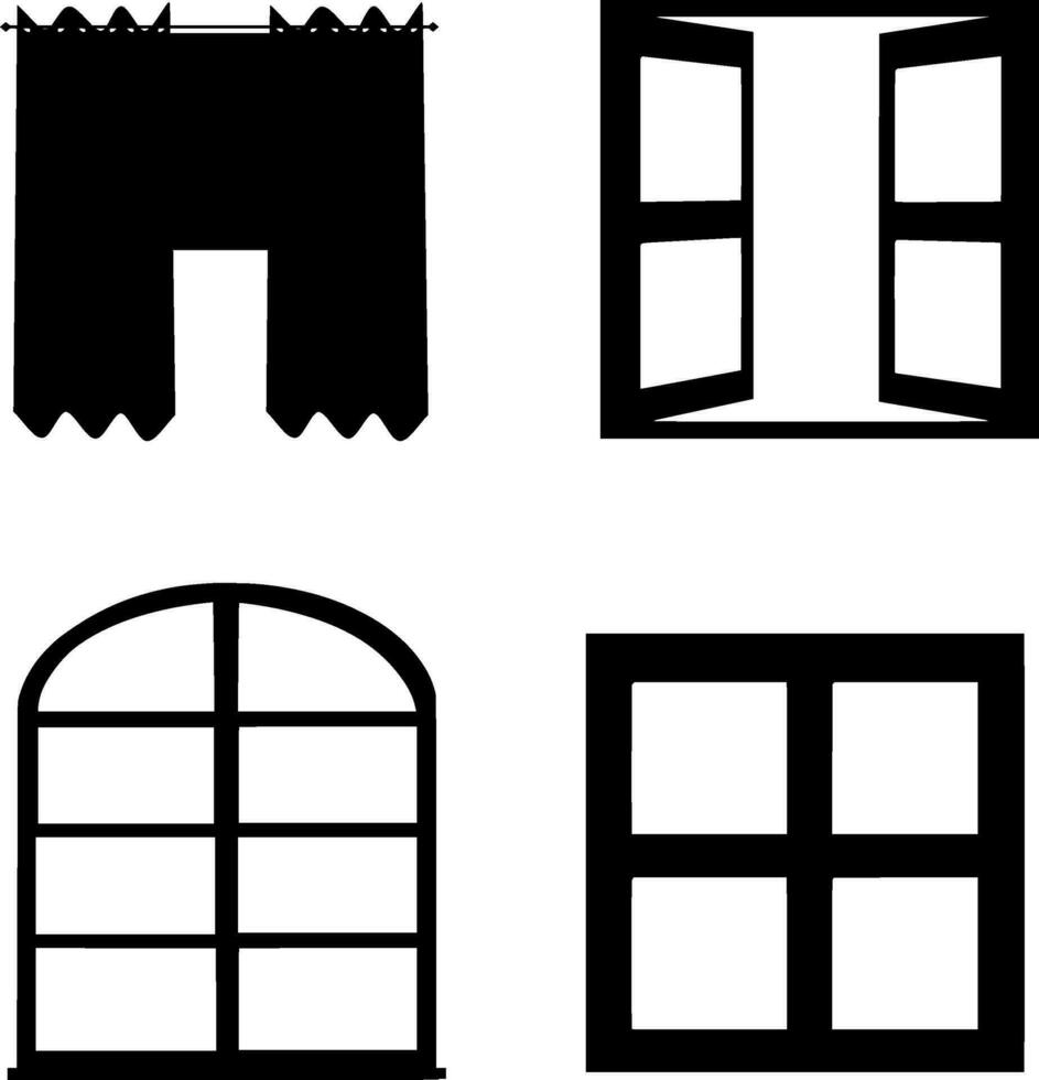 fenêtre silhouette vecteur sur blanc Contexte