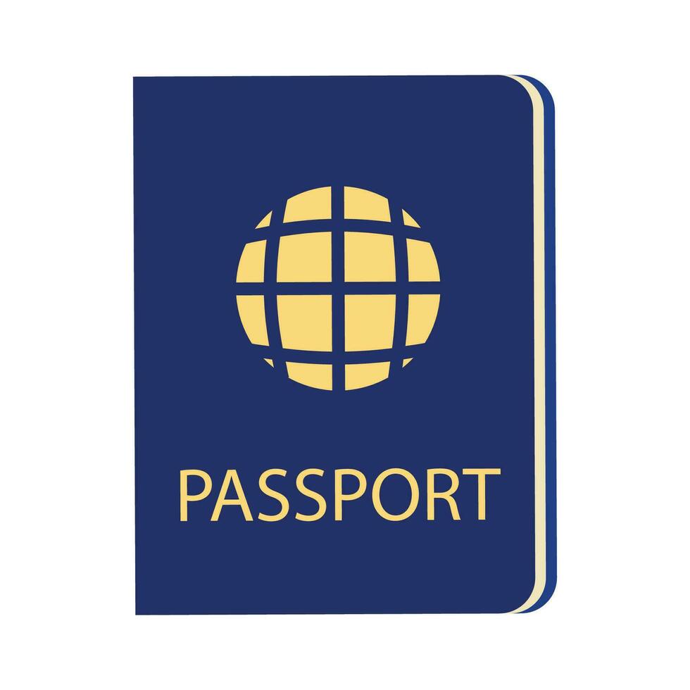 vecteur de face couverture de passeport isolé sur blanc