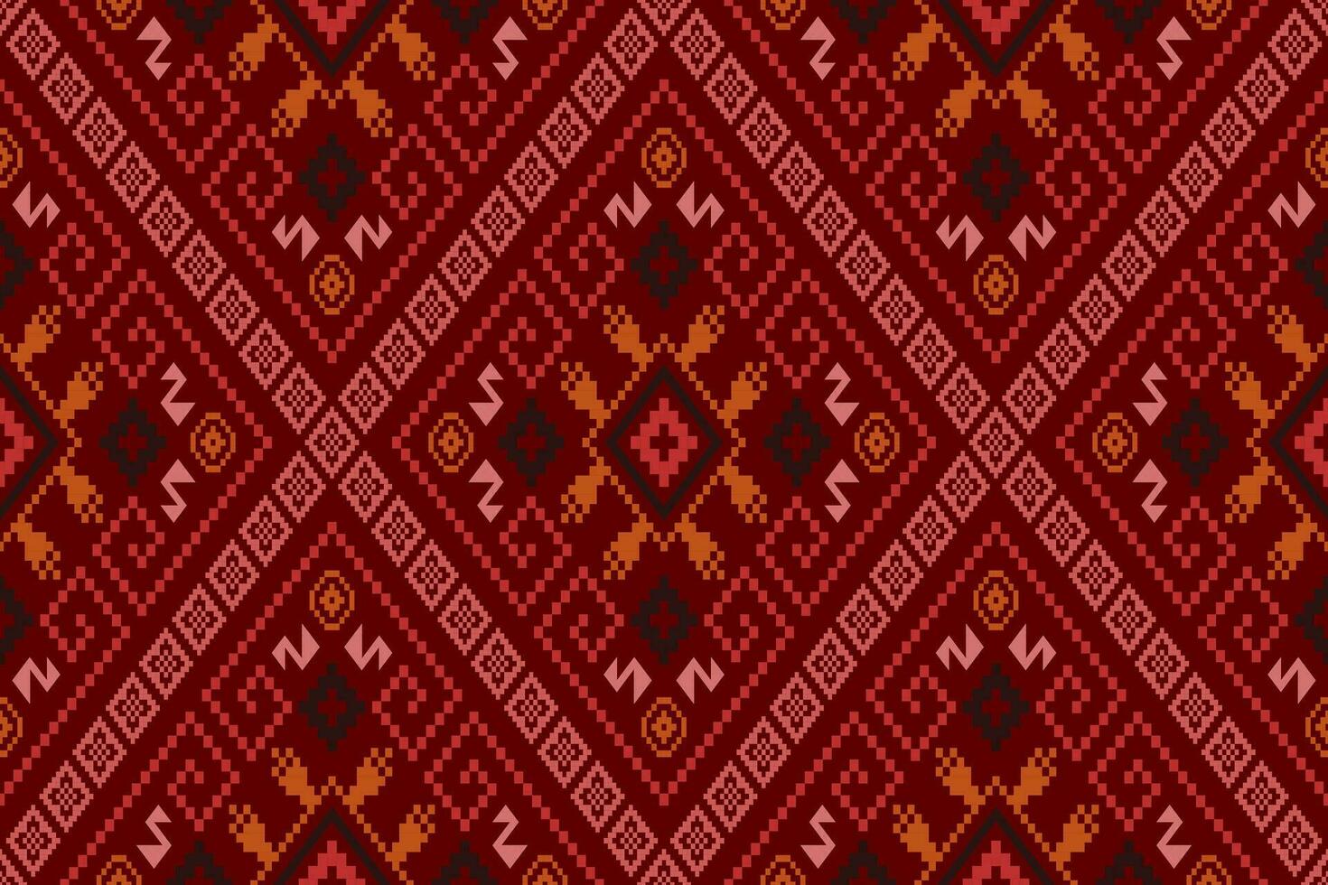 rouge traverser point coloré géométrique traditionnel ethnique modèle ikat sans couture modèle abstrait conception pour en tissu impression tissu robe tapis rideaux et sarong aztèque africain Indien indonésien vecteur