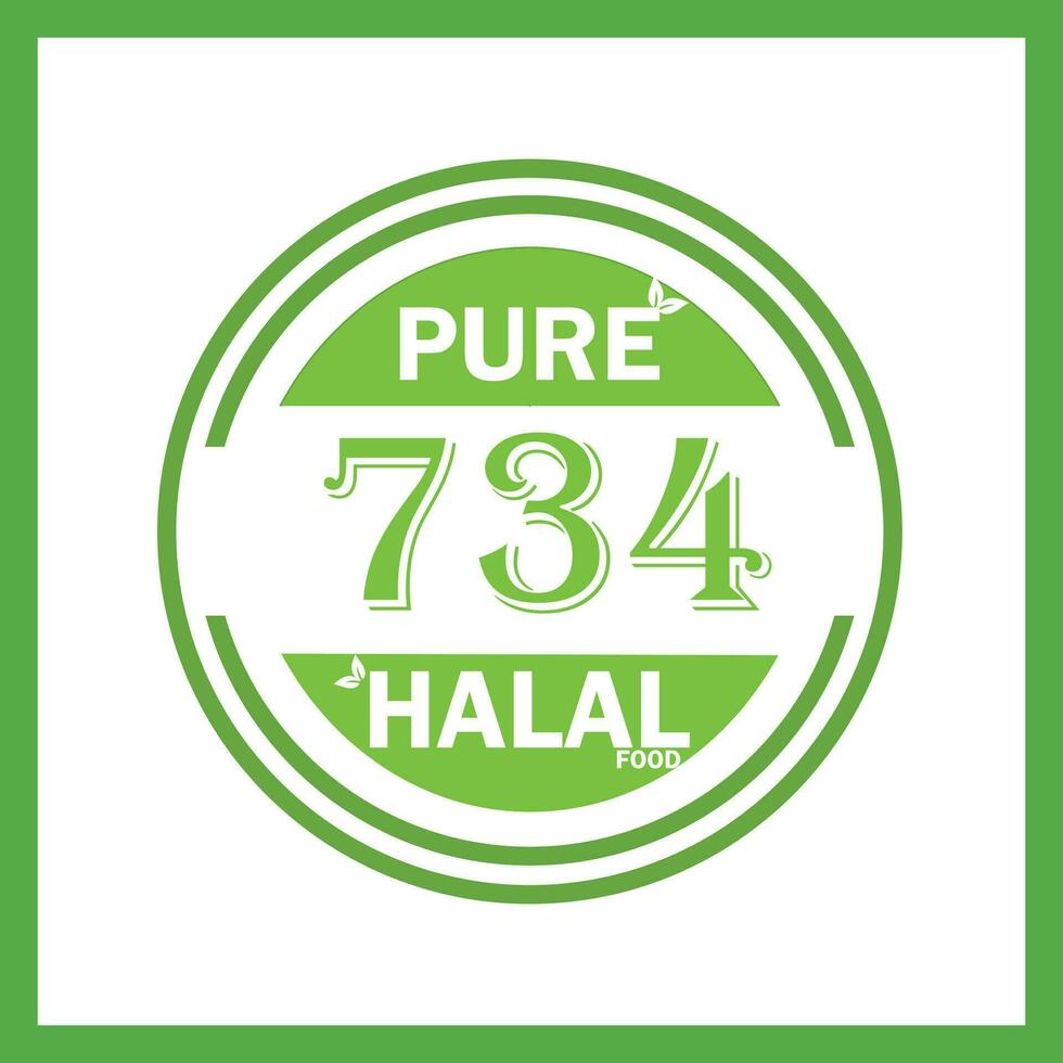 conception avec halal feuille conception 734 vecteur