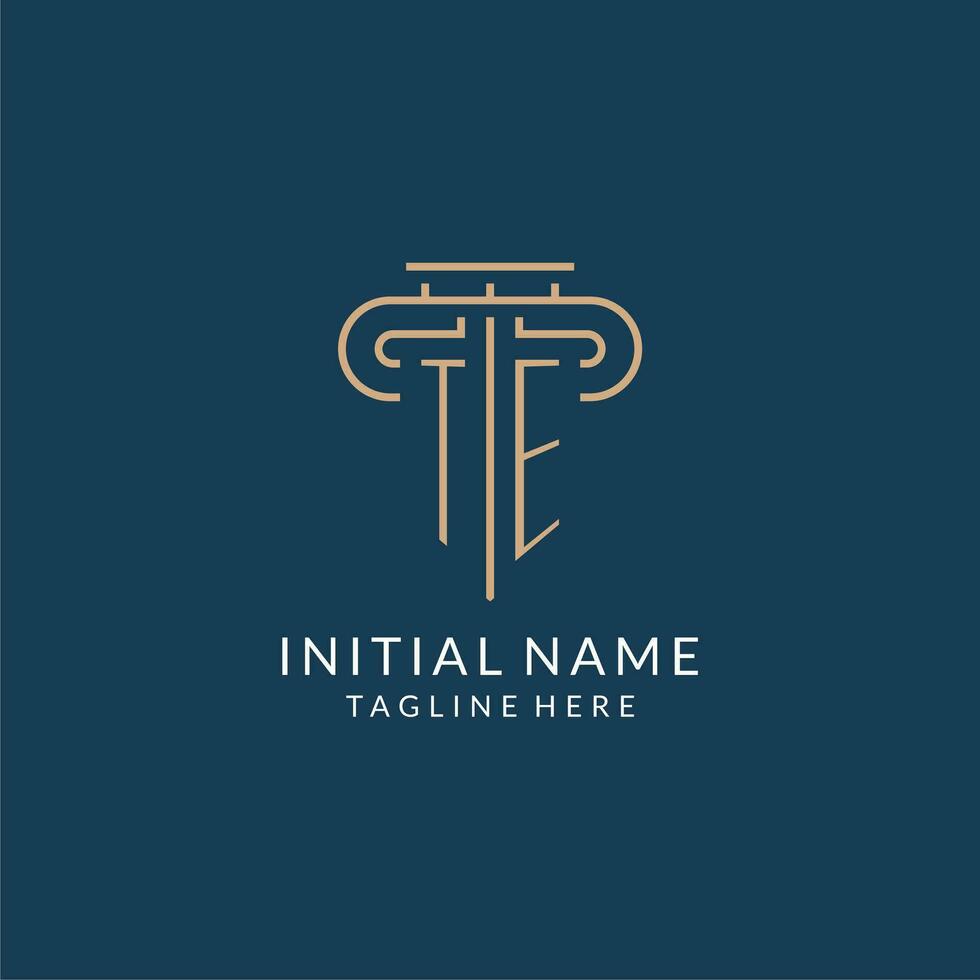 initiale lettre te pilier logo, loi raffermir logo conception inspiration vecteur