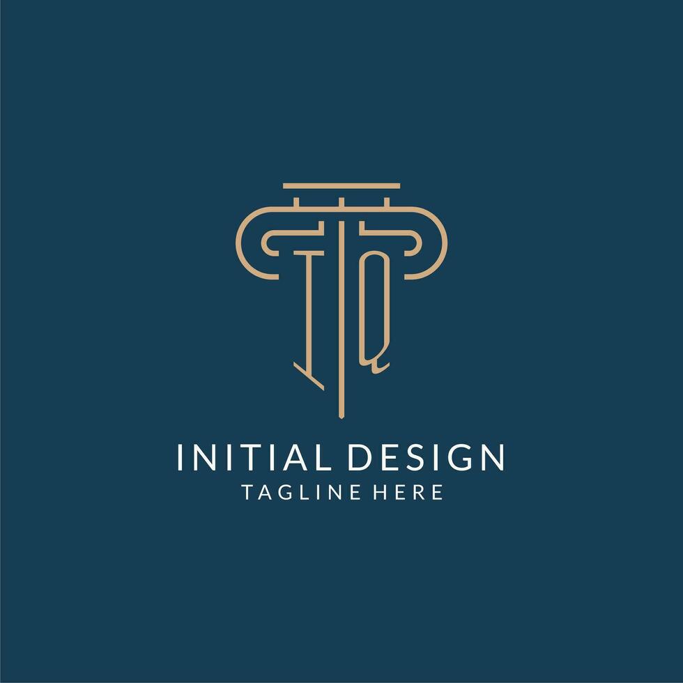 initiale lettre iq pilier logo, loi raffermir logo conception inspiration vecteur